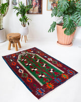 pile rug, Turkish rug, vintage rug, portland, rug shop, bright colors, wild shaman, area rug, red rug, mini rug, bold color, Portland, Oregon, rug store, rug shop, local shop, flat weave, kilim rug