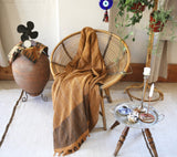 Diamond Large Pestemal Throw in Mustard