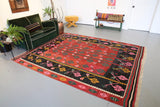 Vintage Balkan Kilim Rug 7'4"x9'