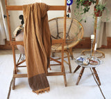 Diamond Large Pestemal Throw in Mustard