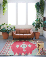 Turkish rug, vintage rug, flat weave, kilim rug, large area rug, square rug, Wild Shaman, Portland, Oregon, rug store, rug shop, local shop, bright colors, area rug, bold color