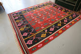 Vintage Balkan Kilim Rug 7'4"x9'