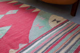 Turkish rug, vintage rug, flat weave, kilim rug, large area rug, square rug, Wild Shaman, Portland, Oregon, rug store, rug shop, local shop, bright colors, area rug, bold color