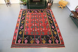 Vintage Balkan Kilim Rug 7'4"x9'