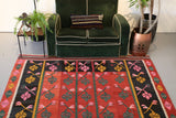 Vintage Balkan Kilim Rug 7'4"x9'