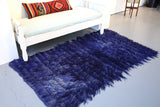 Vintage Filikli Tulu Rug in Royal blue 3.7ftx6.5ft