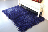 Vintage Filikli Tulu Rug in Royal blue 3.7ftx6.5ft
