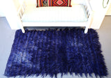 Vintage Filikli Tulu Rug in Royal blue 3.7ftx6.5ft
