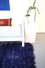 Vintage Filikli Tulu Rug in Royal blue 3.7ftx6.5ft