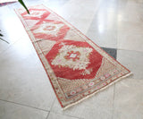 Vintage faded Turkish Anatolian Runner Rug