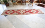 Vintage faded Turkish Anatolian Runner Rug
