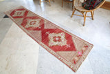 Vintage faded Turkish Anatolian Runner Rug