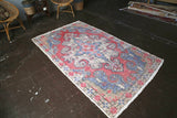 Vintage Faded Anatolian Rug 4.4ftx7.2ft
