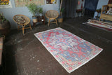 Vintage Faded Anatolian Rug 4.4ftx7.2ft