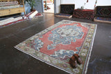 Vintage Faded Turkish Anatolian Rug 4.6ftx7.9ft