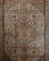 Vintage Turkish rug in living room setting, old rug, antique rug, pastel colors, faded colors, Turkish rug, vintage rug, soft rug, Portland, Oregon, rug store, rug shop, local shop