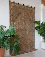 Vintage Turkish rug in living room setting, old rug, antique rug, pastel colors, faded colors, Turkish rug, vintage rug, soft rug, Portland, Oregon, rug store, rug shop, local shop