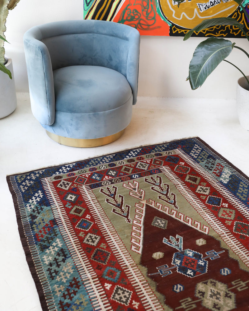 Antique Turkish rug, kilim rug, kilim, vintage rug, portland, rug shop, bright colors, wild shaman, soft rug, bold color, Portland, Oregon, rug store, rug shop, local shop, antique rug, collection piece, collector rug, handmade rug, wool rug, antique rug, pastel colors, faded colors