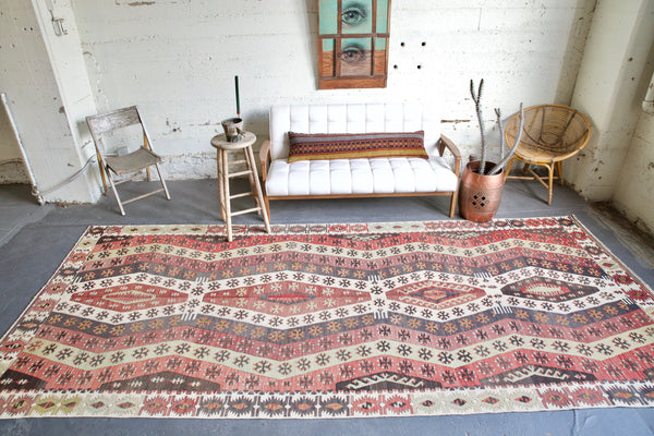 old rug, antique rug, earthy colors, faded colors, Turkish rug, vintage rug, flat weave, kilim rug, large area rug, square rug, Wild Shaman, Portland, Oregon, rug store, rug shop, local shop