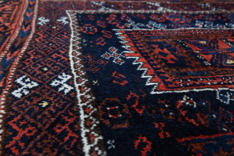 old rug, antique rug, Turkish rug, Portland, Oregon, rug store, rug shop, local shop, bright colors, wild shaman, large rug, area rug, red rug, bold color, baluch rug, burgundy, dark red