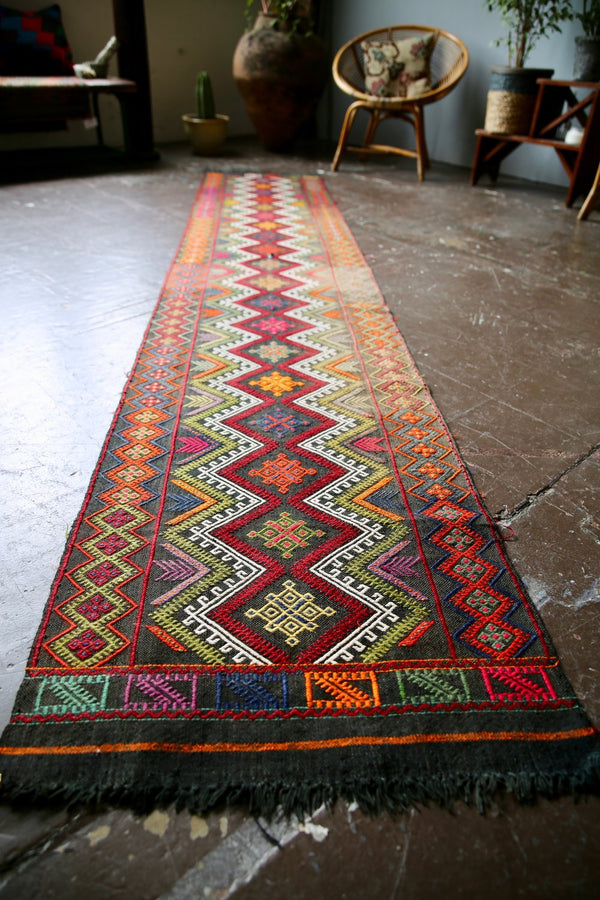 Old Sivas Kilim Runner 2ftx10.4ft