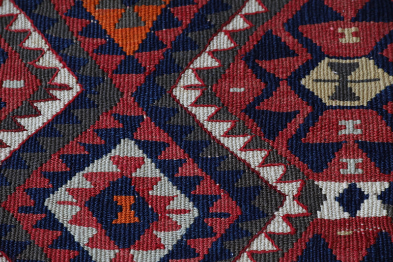  Vintage kilim rug in living room setting, bright colors, wild shaman, soft rug, bold color, Portland, Oregon, rug store, rug shop, local shop, vintage rug, modern kilim, warm colors