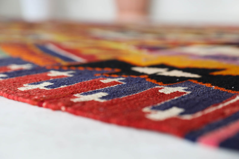 Vintage kilim rug in living room setting, bright colors, wild shaman, soft rug, bold color, Portland, Oregon, rug store, rug shop, local shop, vintage rug, modern kilim, warm colorsVintage kilim rug in living room setting, bright colors, wild shaman, soft rug, bold color, Portland, Oregon, rug store, rug shop, local shop, vintage rug, modern kilim, warm colors