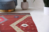 Vintage Turkish rug in a living room setting, pile rug, Turkish rug, vintage rug, portland, rug shop, bright colors, wild shaman, soft rug, bold color, Portland, Oregon, rug store, rug shop, local shop, antique rug