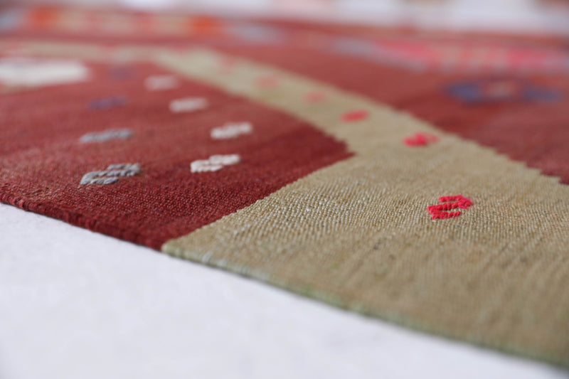 Vintage Turkish rug in a living room setting, pile rug, Turkish rug, vintage rug, portland, rug shop, bright colors, wild shaman, soft rug, bold color, Portland, Oregon, rug store, rug shop, local shop, antique rug