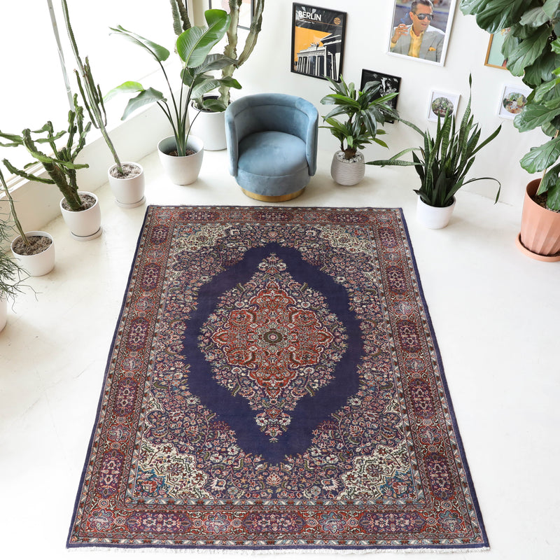 Vintage Turkish rug in a living room setting, Area rug in a living room setting, pile rug, Turkish rug, custom rug, modern rug, portland, rug shop, bright colors, wild shaman, soft rug, bold color, Portland, Oregon, rug store, rug shop, local shop