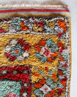 Small Turkish rug in a living room setting, pile rug, Turkish rug, vintage rug, portland, rug shop, bright colors, wild shaman, area rug, red rug, mini rug, bold color, Portland, Oregon, rug store, rug shop, local shop, flat weave, kilim rug