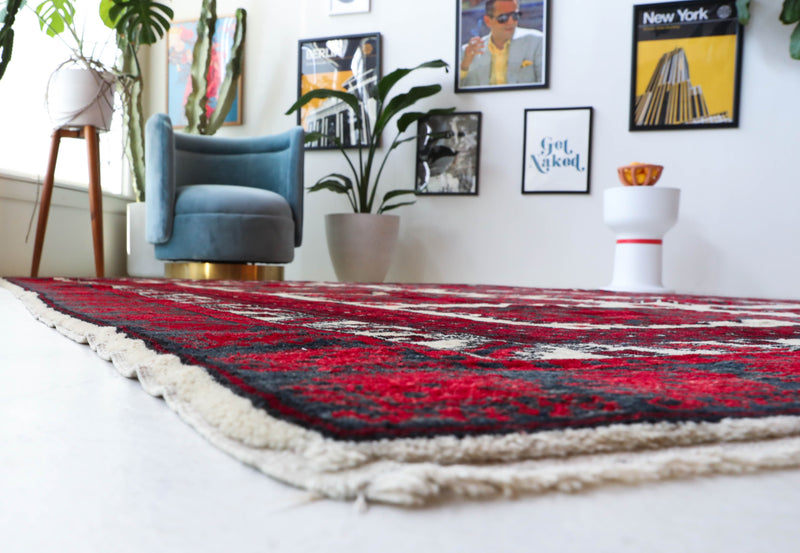 Vintage Turkish rug in a living room setting, Area rug in a living room setting, pile rug, Turkish rug, custom rug, , new rug, modern rug, customizable rug, made to order rug, portland, rug shop, bright colors, wild shaman, soft rug, bold color, Portland, Oregon, rug store, rug shop, local shop, made in Turkey