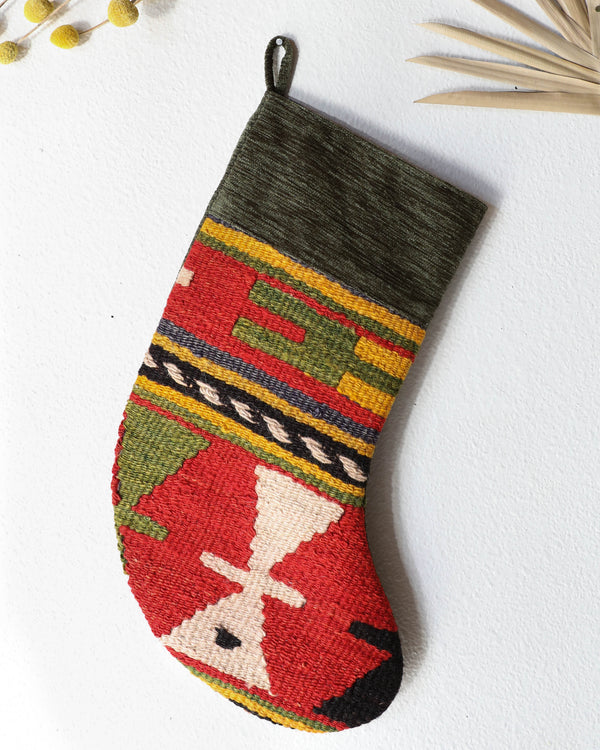 Christmas Stocking, kilim Christmas stocking, gif tables, holiday gift ideas, rug shop, Portland, Oregon, home accessories, kilim accessories, rug accessories,  Christmas gift ideas