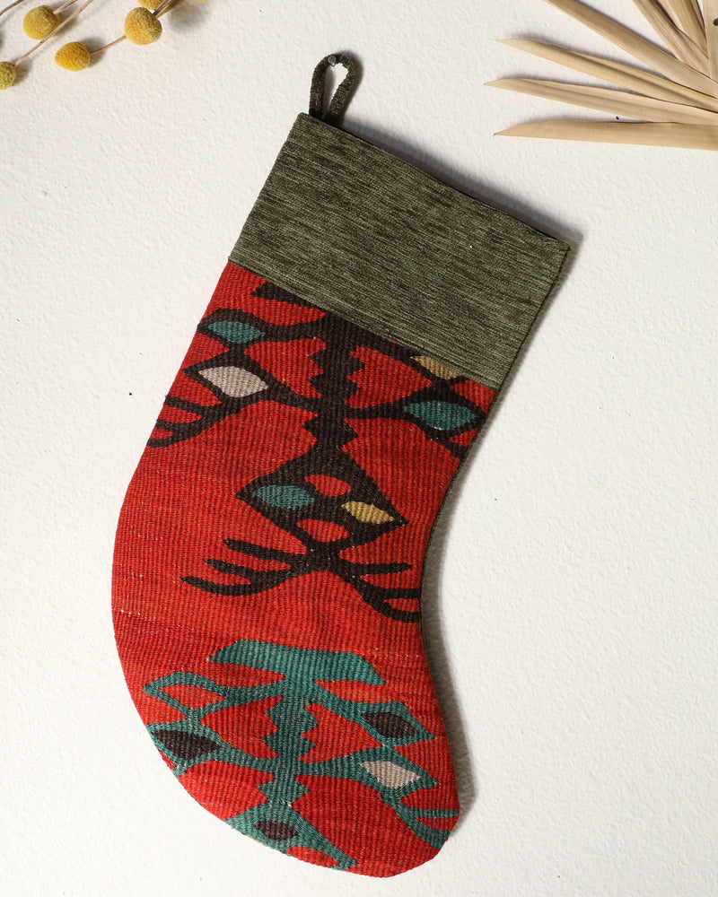 Christmas Stocking, kilim Christmas stocking, gif tables, holiday gift ideas, rug shop, Portland, Oregon, home accessories, kilim accessories, rug accessories,  Christmas gift ideas