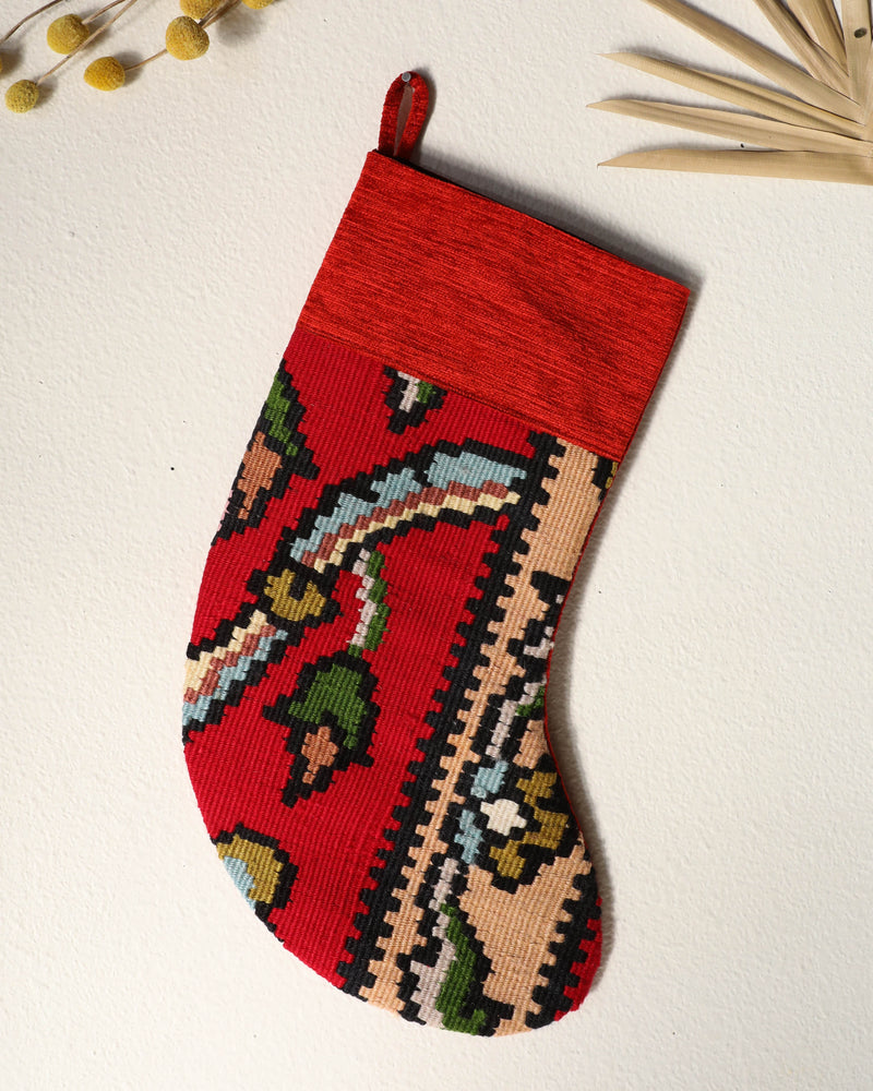 Christmas Stocking, kilim Christmas stocking, gif tables, holiday gift ideas, rug shop, Portland, Oregon, home accessories, kilim accessories, rug accessories,  Christmas gift ideas