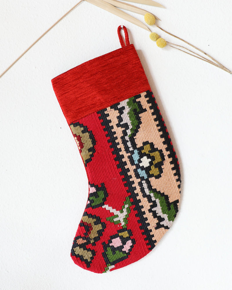 Christmas Stocking, kilim Christmas stocking, gif tables, holiday gift ideas, rug shop, Portland, Oregon, home accessories, kilim accessories, rug accessories,  Christmas gift ideas