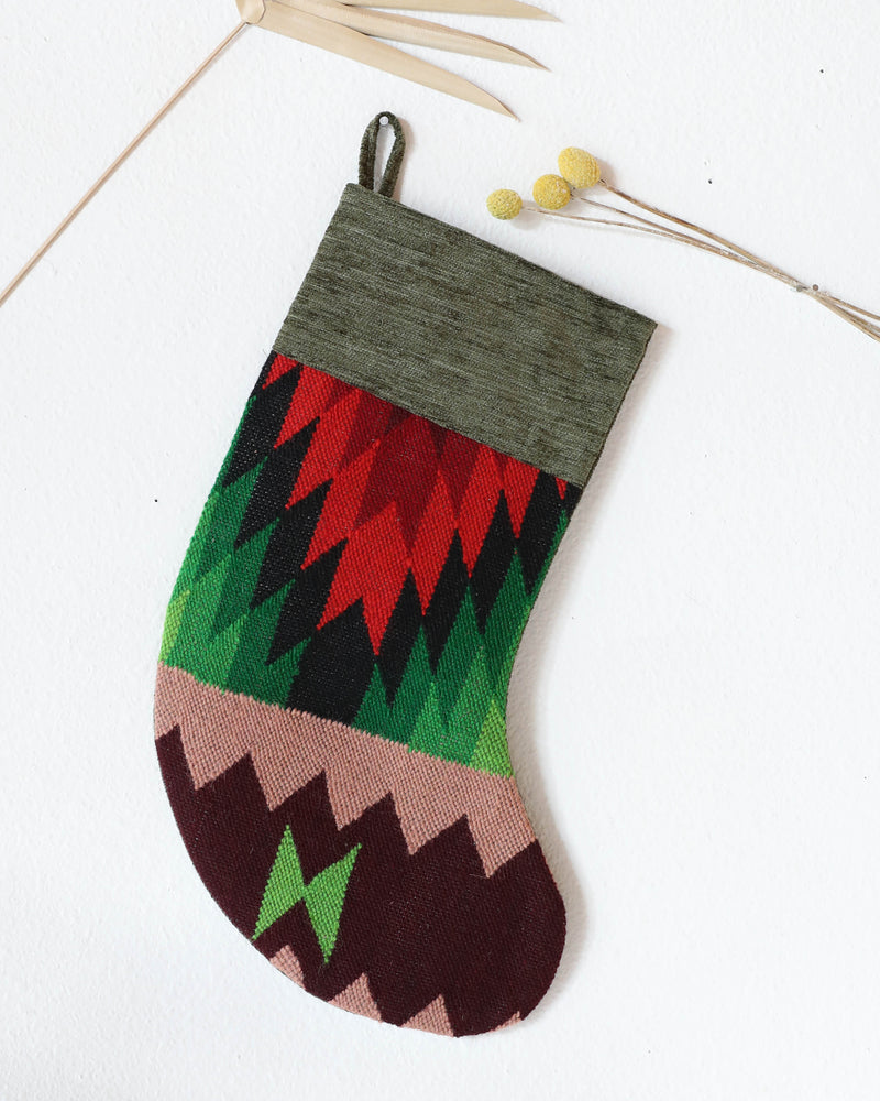 Christmas Stocking, kilim Christmas stocking, gif tables, holiday gift ideas, rug shop, Portland, Oregon, home accessories, kilim accessories, rug accessories,  Christmas gift ideas