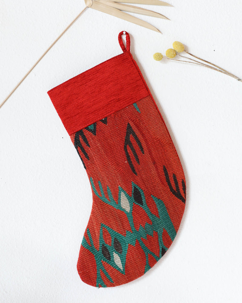 Christmas Stocking, kilim Christmas stocking, gif tables, holiday gift ideas, rug shop, Portland, Oregon, home accessories, kilim accessories, rug accessories,  Christmas gift ideas