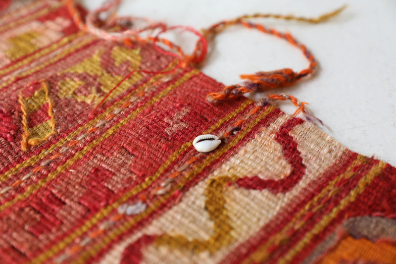  Vintage kilim rug in room decor setting, old rug, antique rug, pastel colors, faded colors, Turkish rug, vintage rug, soft rug, Portland, Oregon, rug store, rug shop, local shop, bold colors, bright colors, faded colors