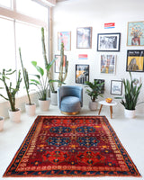 Vintage Turkish rug in a living room setting, Area rug in a living room setting, pile rug, Turkish rug, custom rug, modern rug, portland, rug shop, bright colors, wild shaman, soft rug, bold color, Portland, Oregon, rug store, rug shop, local shop