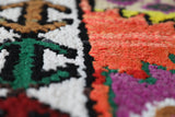 Vintage Turkish runner rug in a living room setting, pile rug, Turkish rug, vintage rug, portland, rug shop, bright colors, wild shaman, soft rug, bold color, Portland, Oregon, rug store, rug shop, local shop,