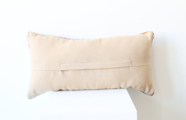 Lumbar Kilim Pillow 12inx24in