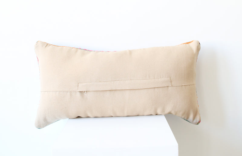 Lumbar Kilim Pillow 12inx24in
