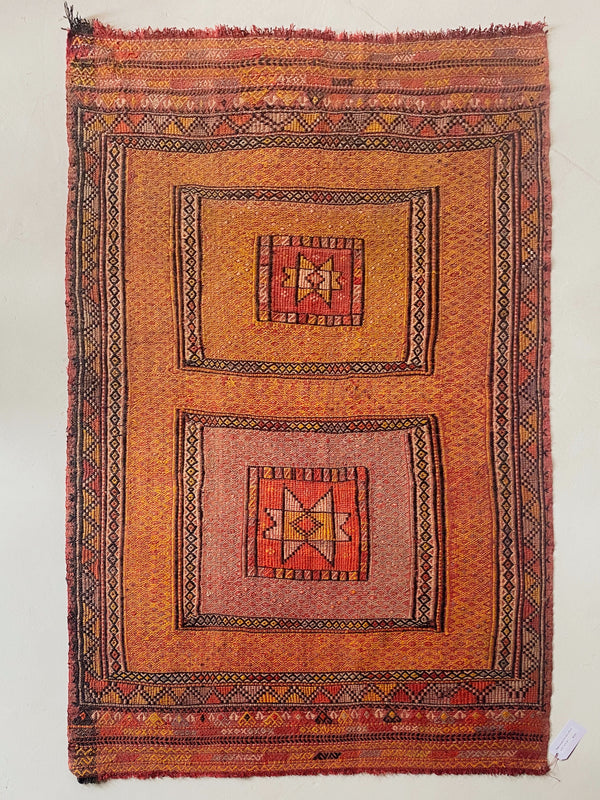 Vintage Pergamum Kozak Kilim Rug 4'9"x7'6"