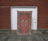 Vintage Faded Anatolian Rug 3.10ftx6.6ft