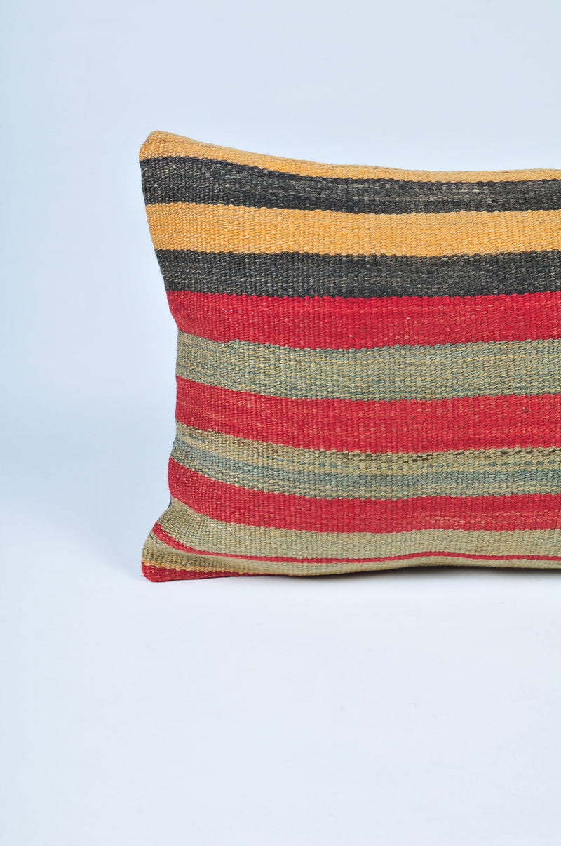 Lumbar Kilim Pillow 12inx24in