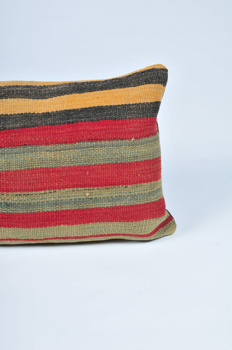 Lumbar Kilim Pillow 12inx24in