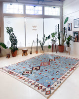 Area rug in a living room setting, pile rug, Turkish rug, custom rug, , new rug, modern rug, customizable rug, made to order rug, portland, rug shop, bright colors, wild shaman, soft rug, bold color, Portland, Oregon, rug store, rug shop, local shop, made in Turkey