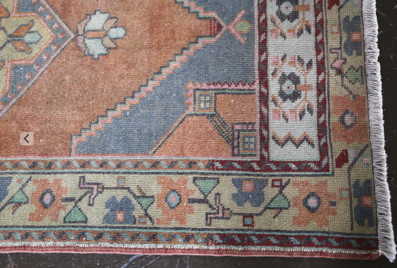 Vintage Faded Anatolian Rug 3.2ftx6.3ft