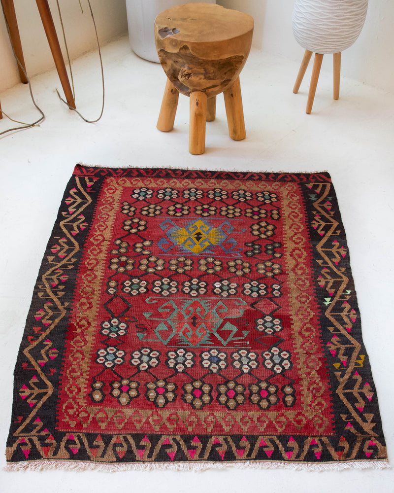 pile rug, Turkish rug, vintage rug, portland, rug shop, bright colors, wild shaman, area rug, red rug, mini rug, bold color, Portland, Oregon, rug store, rug shop, local shop, flat weave, kilim rug